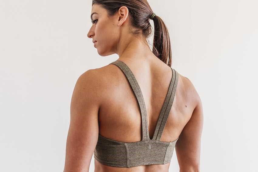 Nobull Wide Band Sports Bra (Plush Heather) Sports Bras Fallen Rock Heather | 9370-ZBINC