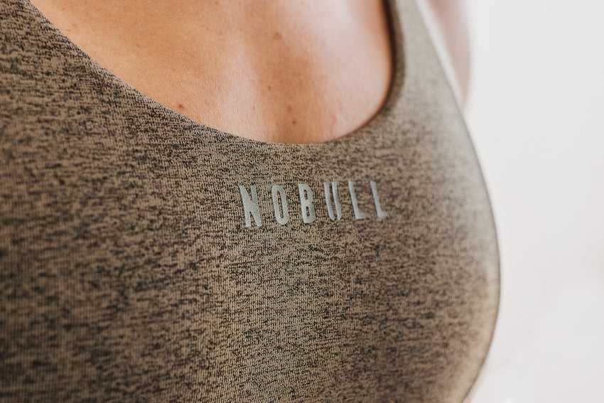 Nobull Wide Band Sports Bra (Plush Heather) Sports Bras Fallen Rock Heather | 9370-ZBINC