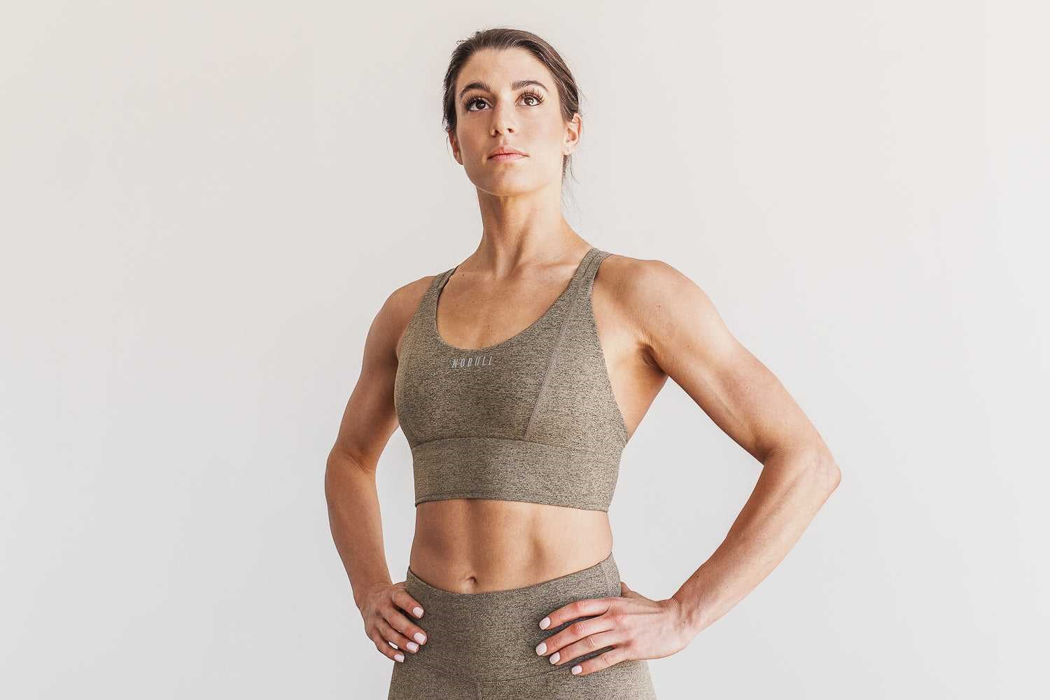 Nobull Wide Band Sports Bra (Plush Heather) Sports Bras Fallen Rock Heather | 9370-ZBINC