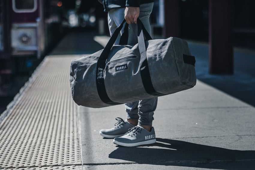 Nobull Xl Waxed Canvas Traditional Duffle Bags Grey | 2154-BILHE