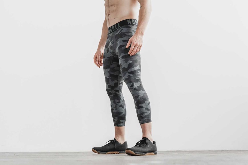 Nobull 3/4 Compression Tight (Plush Heather) Bottoms Carbon Camo | 5279-KWLJE