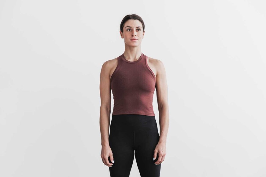 Nobull Blended Merino Wool Tank Tanks & Tees Redwood | 7058-DTVXZ