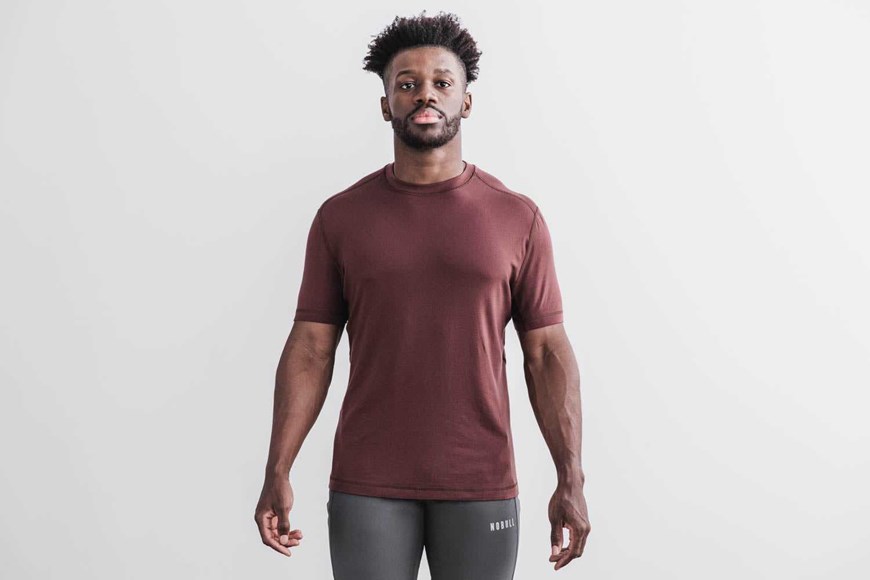 Nobull Blended Merino Wool Tee Tanks & Tees Redwood | 3548-JBYSP