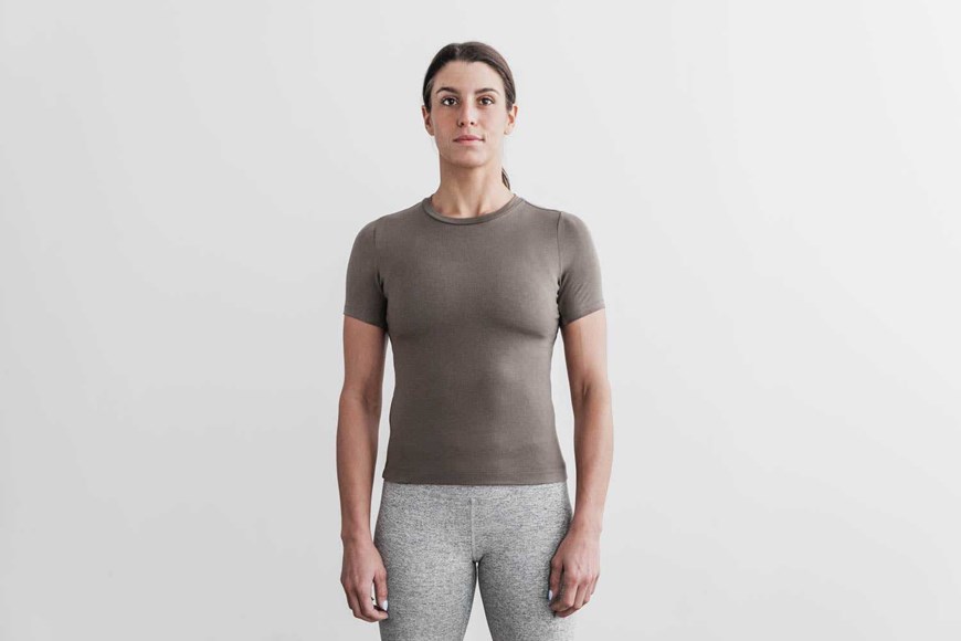 Nobull Blended Merino Wool Tee Tanks & Tees Dark Fallen Rock | 6301-UKYFN