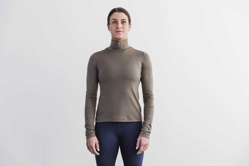 Nobull Blended Merino Wool Turtleneck Long Sleeves Dark Fallen Rock | 5978-UDESP