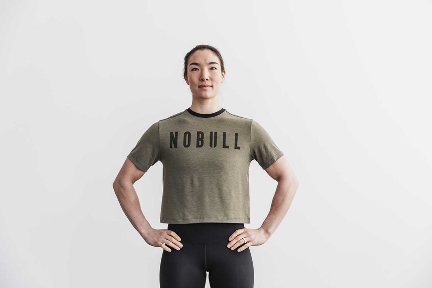 Nobull Boxy Tee Tanks & Tees Army Green | 2984-LGIQP