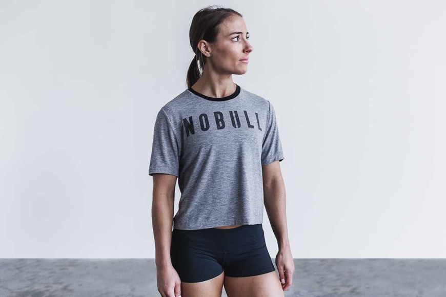 Nobull Boxy Tee Tanks & Tees Heather Grey | 4870-TGSWY