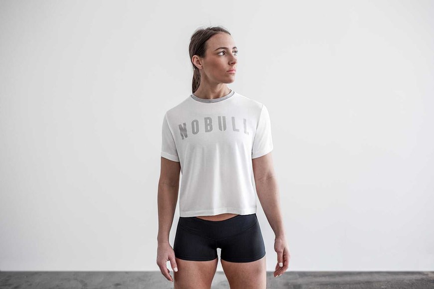 Nobull Boxy Tee Tanks & Tees White | 1439-EGJRH