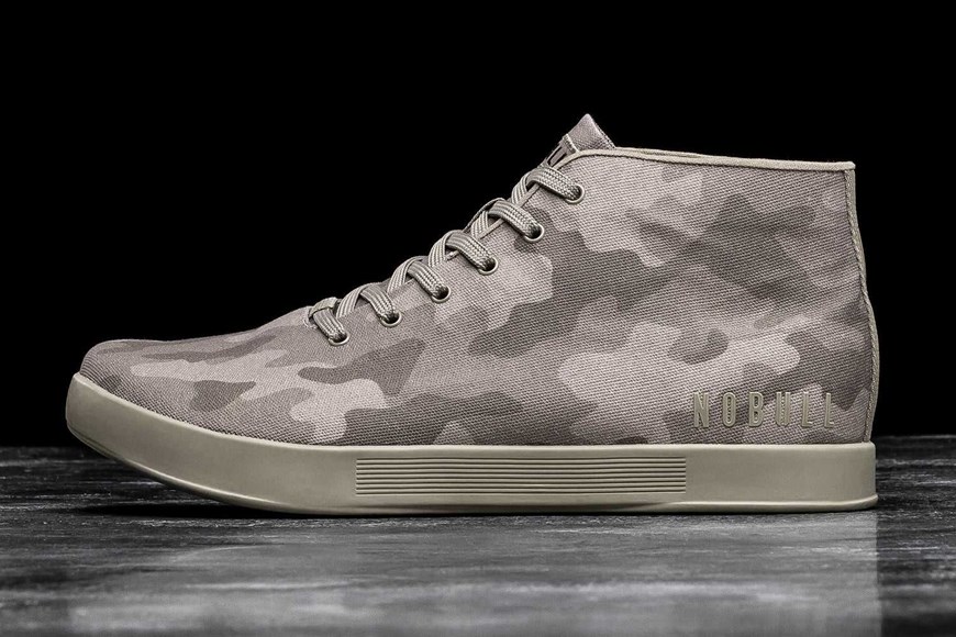 Nobull Canvas Mid Trainer Canvas Fallen Rock Camo | 4013-TIRDE