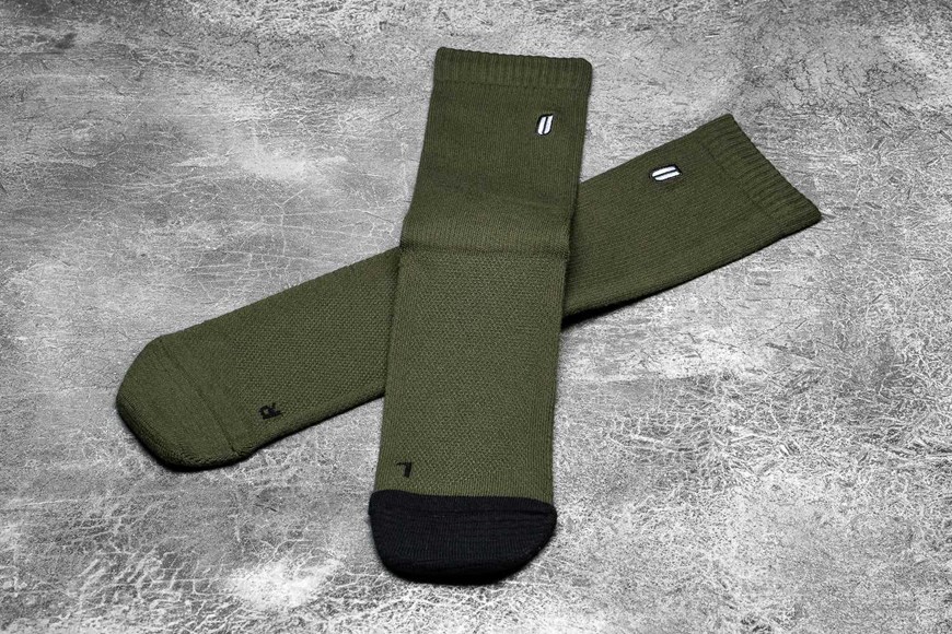 Nobull Crew Sock Socks Army Black | 2897-NLDXV