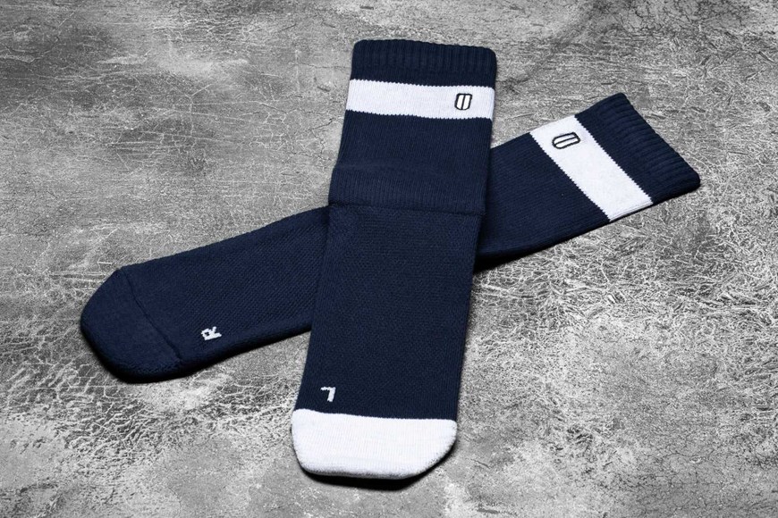 Nobull Crew Sock Socks Navy White | 2657-DOBGV