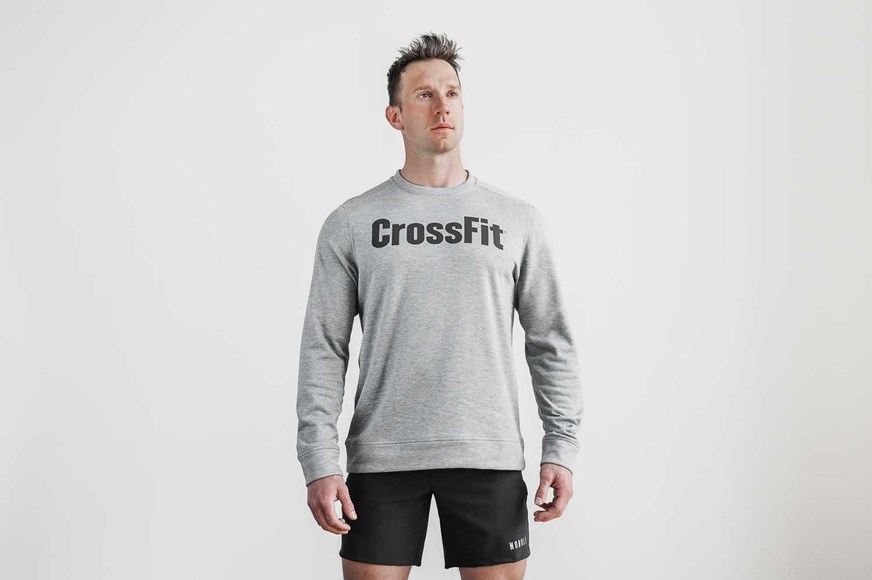 Nobull Crossfit Crew Sweatshirt Outerwear Heather Grey | 1735-AHRWY