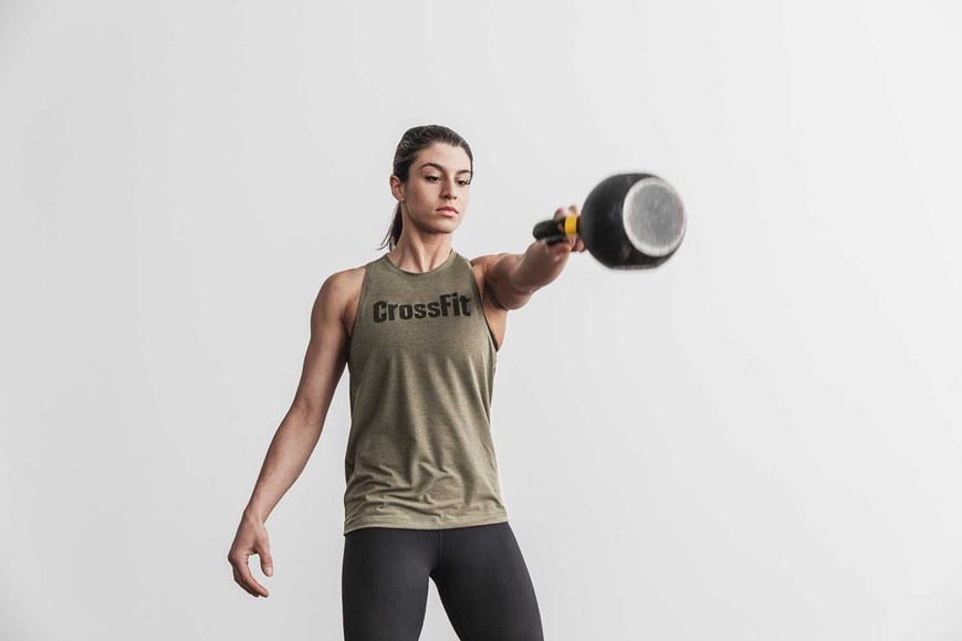 Nobull Crossfit High-Neck Tank Tanks & Tees Army Green | 3972-PXGTA