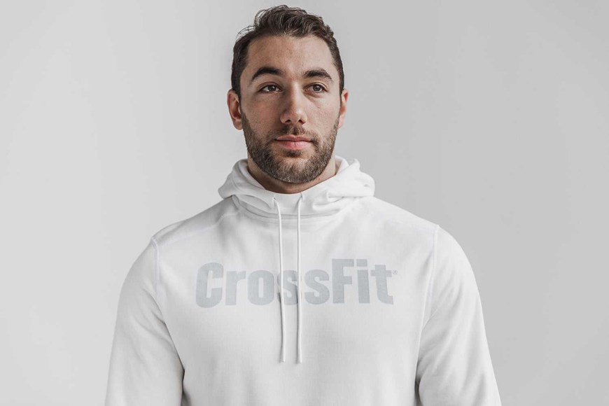 Nobull Crossfit Hoodie Outerwear White | 6492-LJVIW