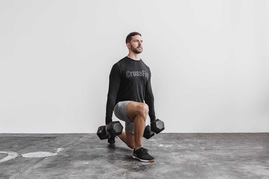 Nobull Crossfit Long Sleeve Tee Tanks & Tees Black | 1923-FHEYZ