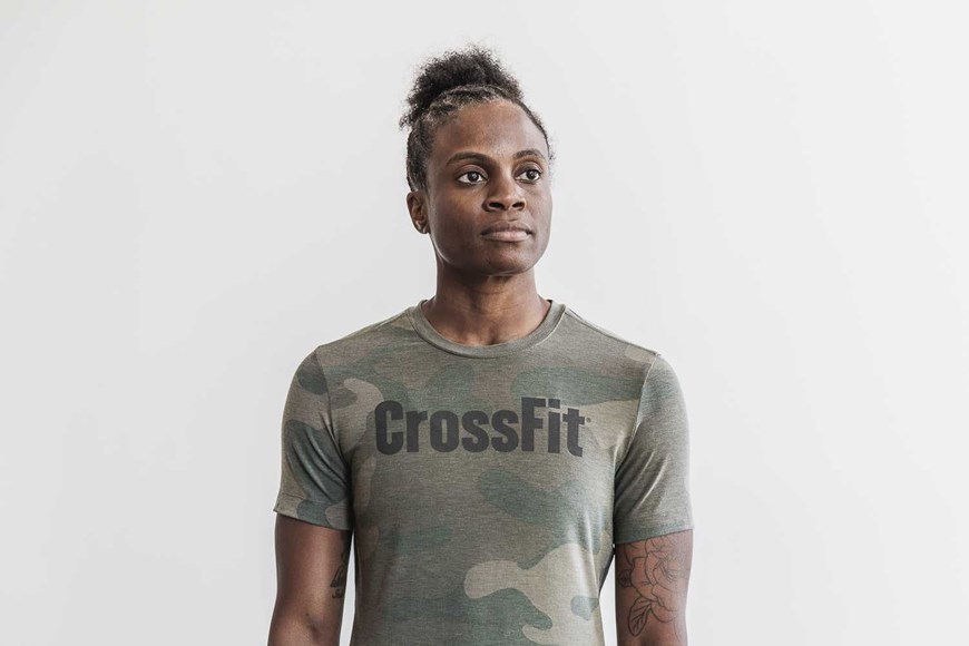 Nobull Crossfit Tee (Camo) Tanks & Tees Army Green Camo | 7150-WVQZI