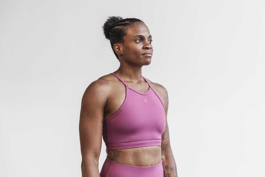 Nobull Halter Sports Bra (Matte) Sports Bras Orchid Matte | 1089-FZTEO