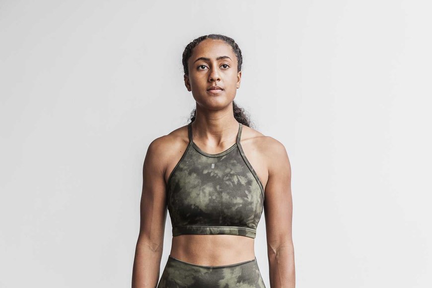 Nobull Halter Sports Bra (Tie-Dye) Sports Bras Army / Graphite Tie-Dye | 8750-UKITN