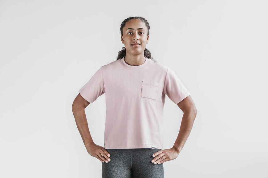 Nobull Heavyweight Pocket Boxy Tee Tanks & Tees Dusty Rose | 2186-OMFWH