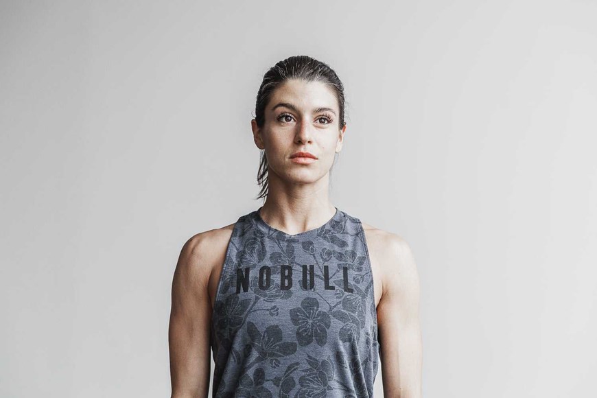 Nobull High-Neck Nobull Tank (Cherry Blossom) Tanks & Tees Charcoal Cherry Blossom | 3572-ROUPT