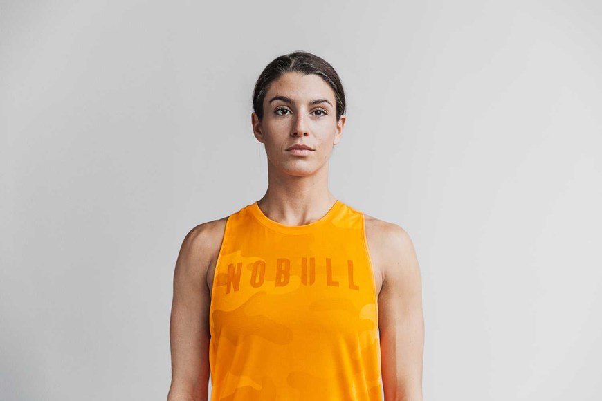 Nobull High-Neck Nobull Tank (Neon Camo) Tanks & Tees Neon Orange Camo | 3194-SXDFV