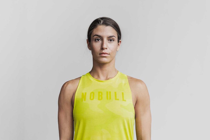 Nobull High-Neck Nobull Tank (Neon Camo) Tanks & Tees Neon Yellow Camo | 5641-JMKOC