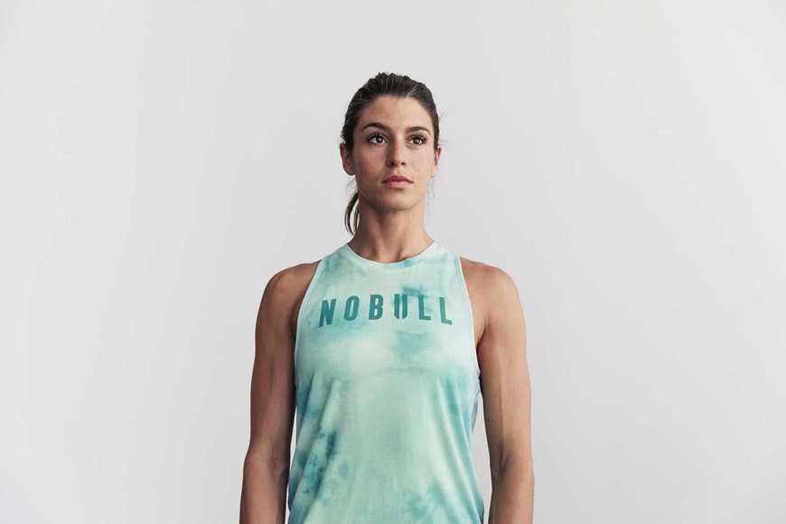 Nobull High-Neck Nobull Tank (Tie-Dye) Tanks & Tees Vanilla / Aqua Tie-Dye | 2109-VFBYE