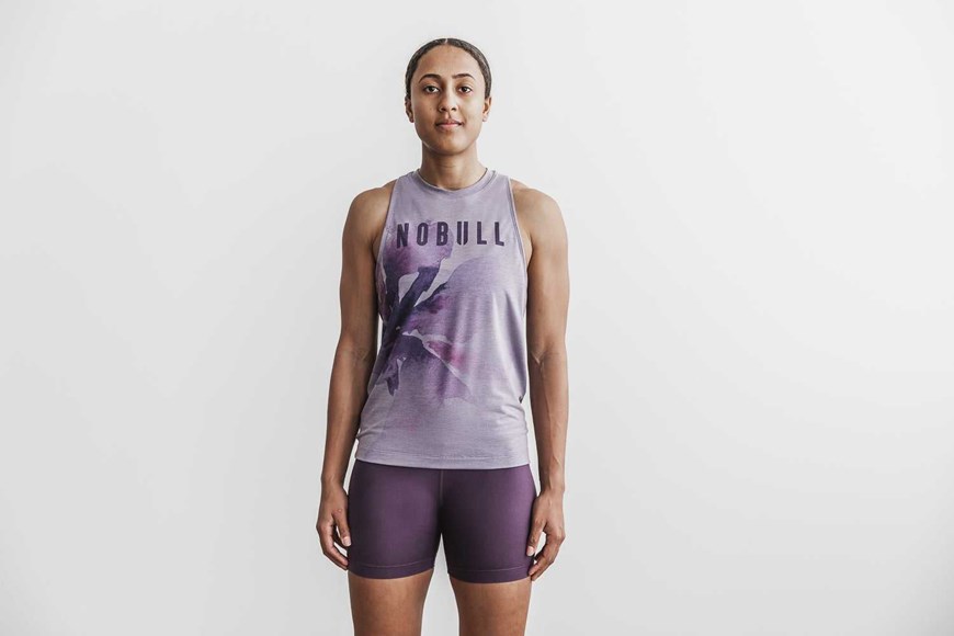 Nobull High-Neck Nobull Tank (Watercolor Floral) Tanks & Tees Lavender Watercolor Floral | 8065-SCVXE