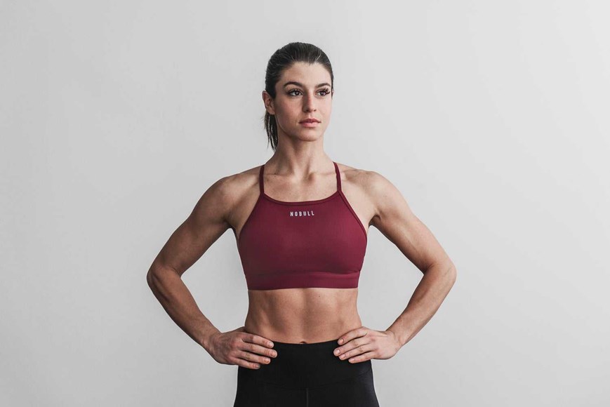 Nobull High-Neck Sports Bra Sports Bras Cabernet | 4753-QGCTK