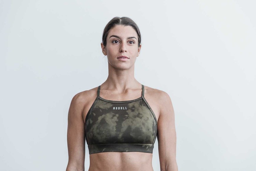 Nobull High-Neck Sports Bra (Tie-Dye) Sports Bras Army / Graphite Tie-Dye | 6830-FIULN