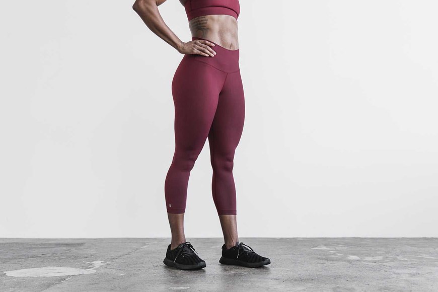 Nobull High-Rise Crop Bottoms Cabernet | 4879-YVAWH