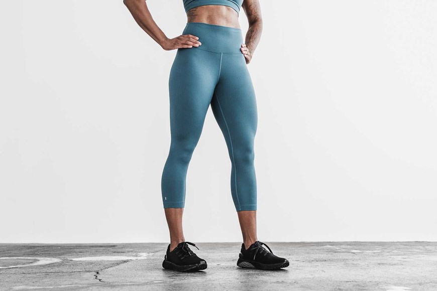 Nobull High-Rise Crop (Matte) Bottoms Deep Teal Matte | 9534-ROLAV