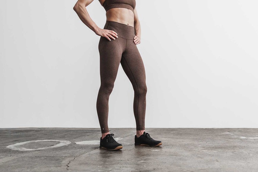 Nobull High-Rise Tight (Plush Heather) Bottoms Brown Heather | 6194-QSAEZ