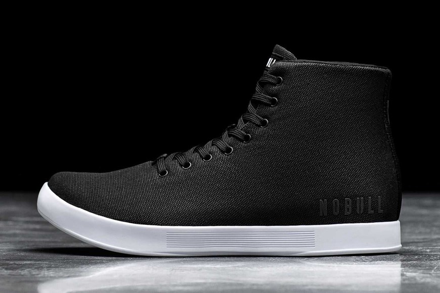 Nobull High-Top Canvas Trainer Canvas Black White | 3145-BQCSR