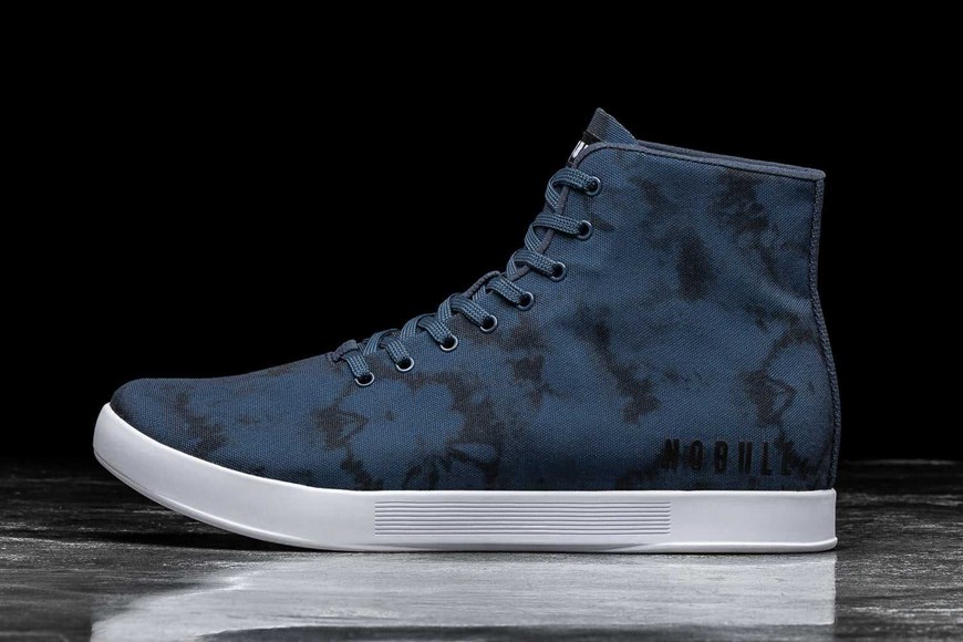 Nobull High-Top Canvas Trainer Canvas Navy Tie-Dye | 1690-JGEWZ