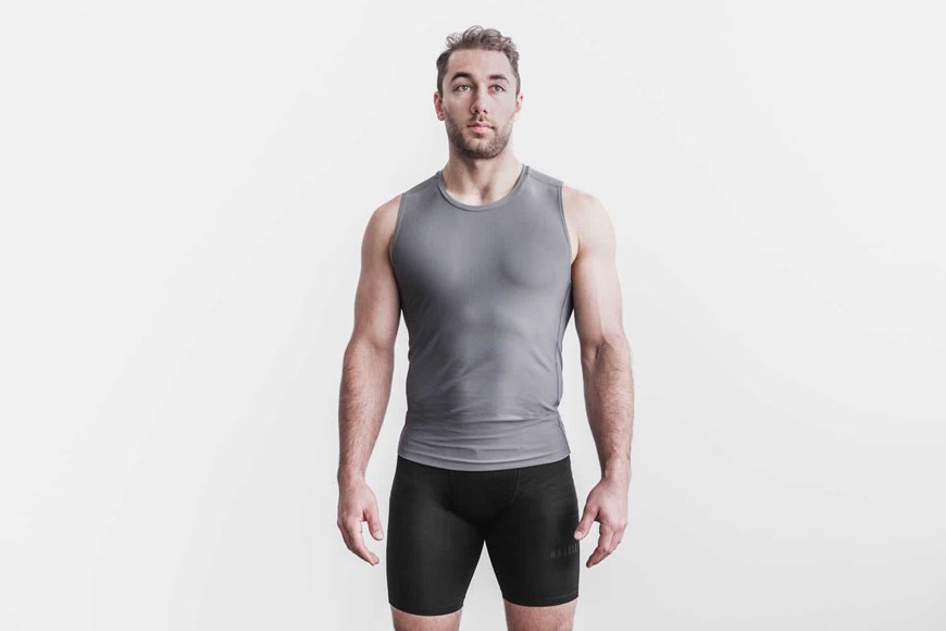 Nobull Lightweight Compression Sleeveless Tanks & Tees Dark Grey | 6504-GWNXD