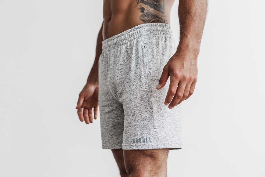 Nobull Lightweight Knit Short 7 inches Bottoms White Heather | 0489-UBIGA