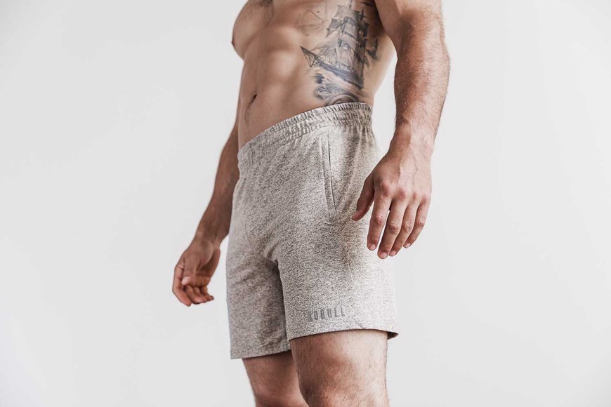 Nobull Lightweight Knit Short 7 inches Bottoms Bone Heather | 0492-RFIDJ