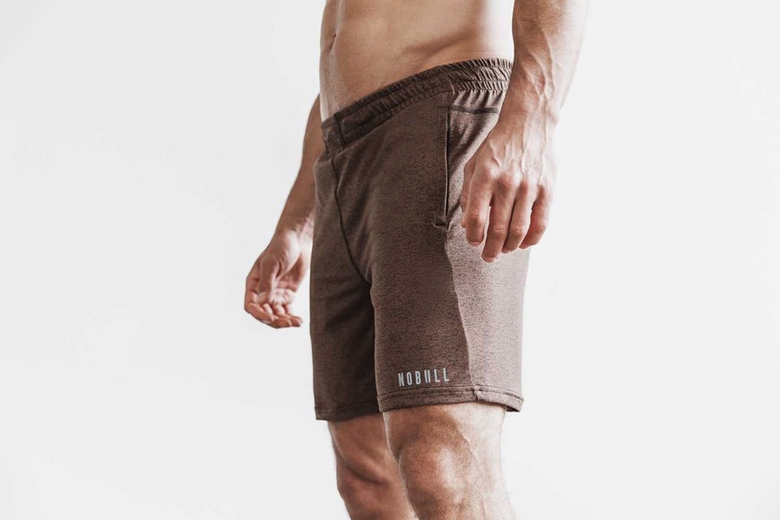 Nobull Lightweight Knit Short 7 inches Bottoms Brown Heather | 0675-QOSXM