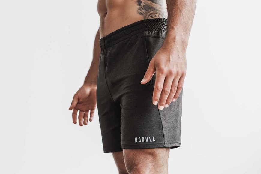 Nobull Lightweight Knit Short 7 inches Bottoms Black Heather | 5170-DEJHL