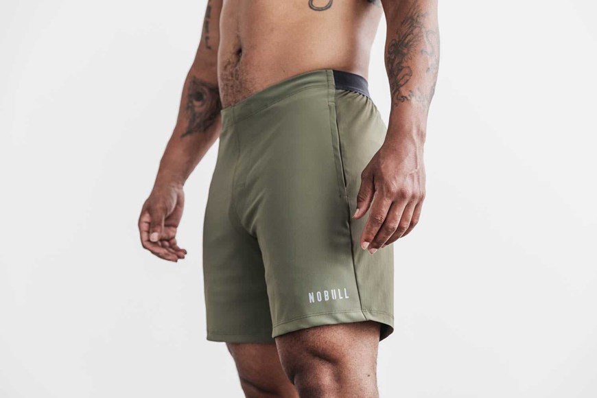 Nobull Lightweight Short 7 inches Bottoms Army | 6430-BPRKQ