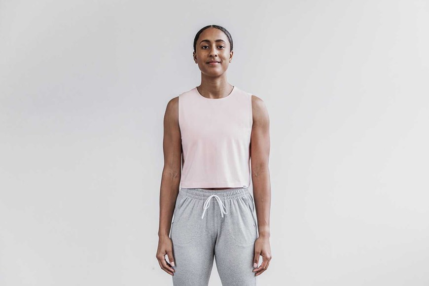 Nobull Lightweight Sleeveless Crop Tee Tanks & Tees Dusty Rose | 1923-CNTUX