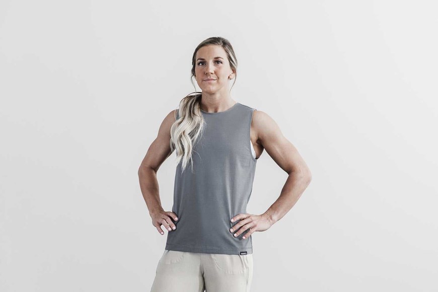 Nobull Lightweight Sleeveless Tee Tanks & Tees Dark Grey | 3042-XQWVC