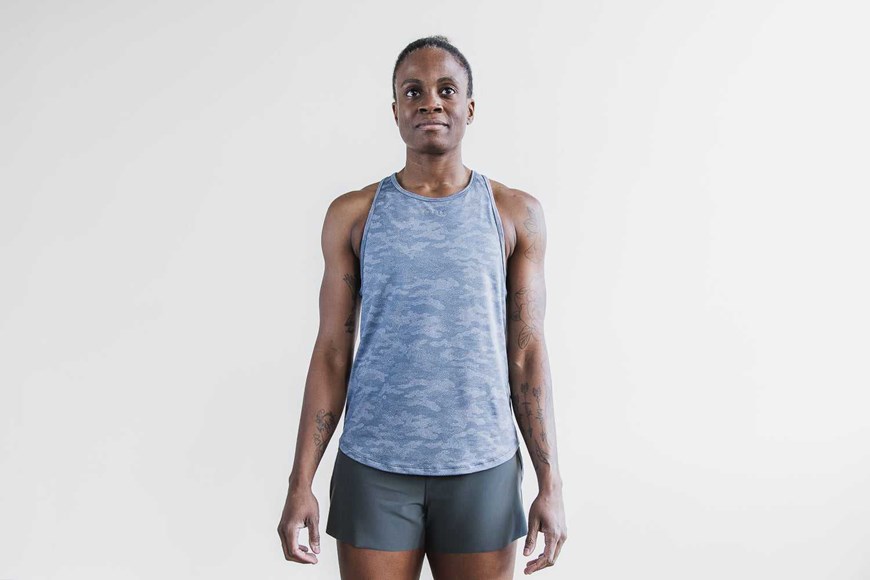 Nobull Lightweight Textured Tank (Camo) Tanks & Tees Coastal Blue Camo | 2790-UAQXS