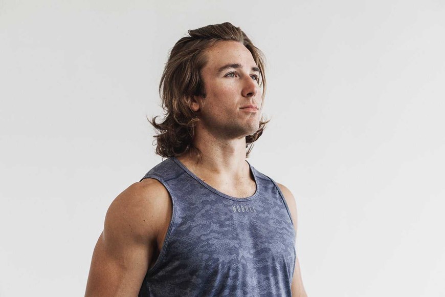 Nobull Lightweight Textured Tank (Camo) Tanks & Tees Navy Camo | 7603-XKCAL