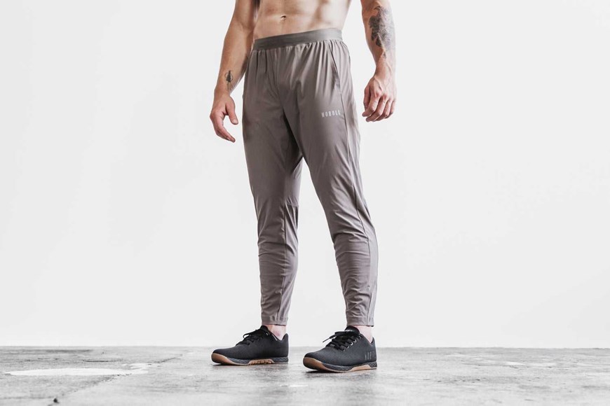 Nobull Lightweight Woven Track Pant Bottoms Dark Fallen Rock | 0821-KYNSJ