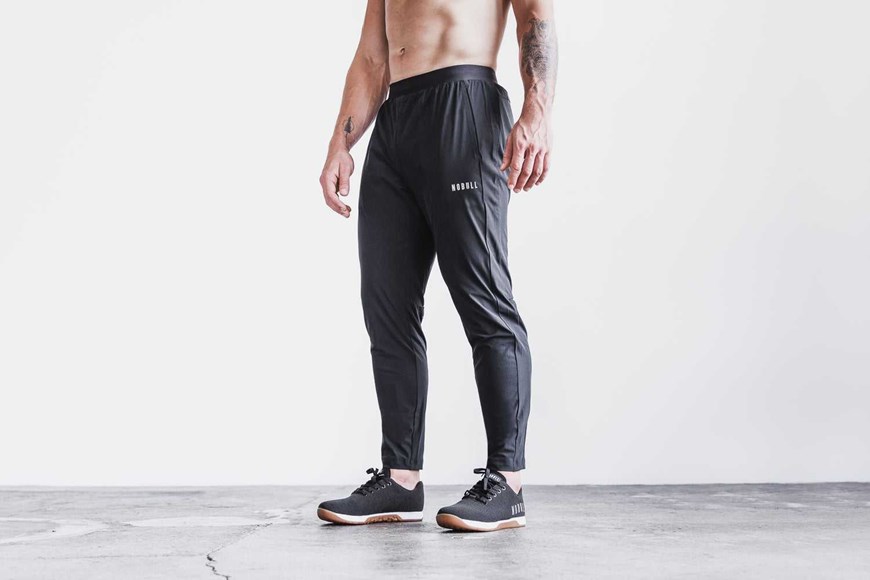 Nobull Lightweight Woven Track Pant Bottoms Black | 1738-NLXEO