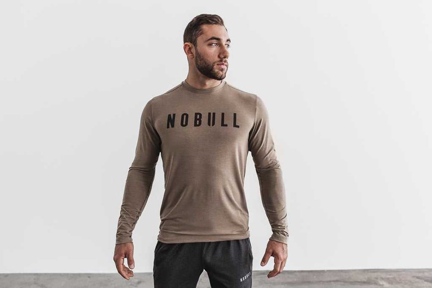 Nobull Long Sleeve Tee (Classic Colors) Tanks & Tees Fallen Rock | 1608-DEPIH