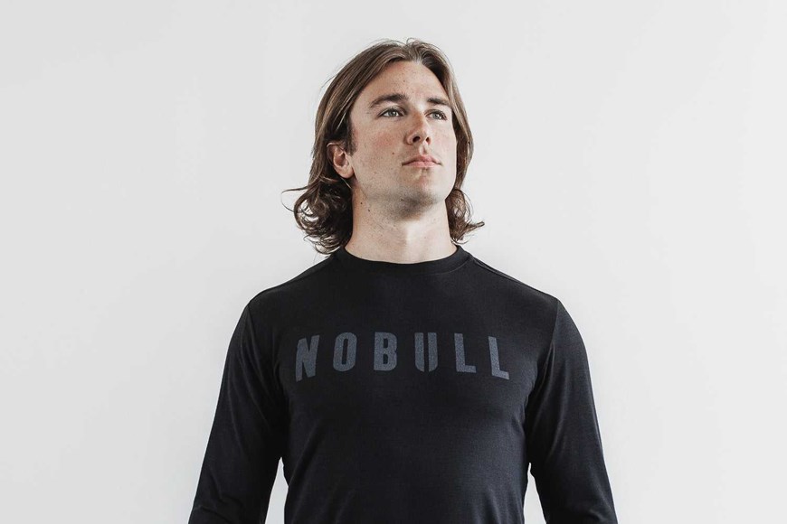 Nobull Long Sleeve Tee (Classic Colors) Tanks & Tees Black | 1962-JMZYG