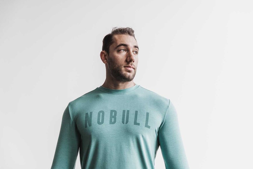 Nobull Long Sleeve Tee (Seasonal Colors) Tanks & Tees Oil Blue | 9207-BPTFJ